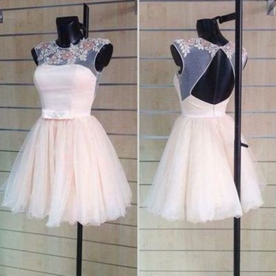 Custom prom dress,a line prom dress,round neck prom dress,short prom dresses,short homecoming dress,graduation dresses