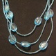 Teal Acrylic Triple Strand Necklace - Thumbnail 1