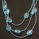 Teal Acrylic Triple Strand Necklace - Thumbnail 2
