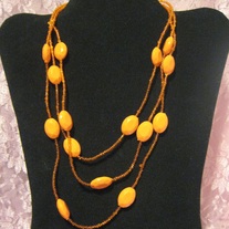 Orange Acrylic Triple Strand Necklace