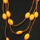 Orange Acrylic Triple Strand Necklace - Thumbnail 1