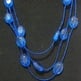 Blue Acrylic Triple Strand Necklace - Thumbnail 1