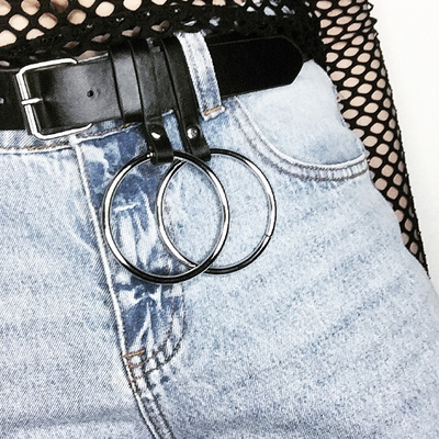 Free shipping-cyberpunk double ring belt - Thumbnail 5