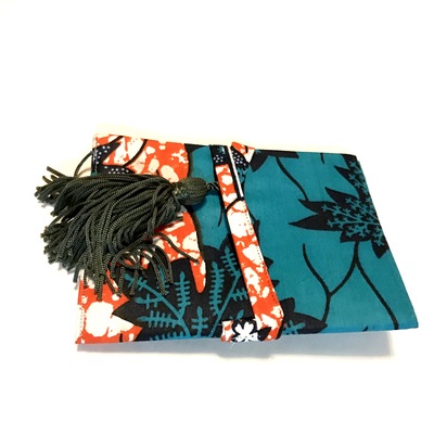 Passport cover - teal coral white