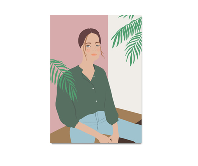 Summer Breeze, girly, tropical, hawaii, aloha, coffee, cafe, illustration, art print