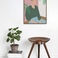 Summer Breeze, girly, tropical, hawaii, aloha, coffee, cafe, illustration, art print - Thumbnail 1