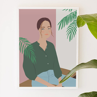 Summer Breeze, girly, tropical, hawaii, aloha, coffee, cafe, illustration, art print - Thumbnail 4