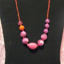 Pinks Acrylic & Wood Necklace