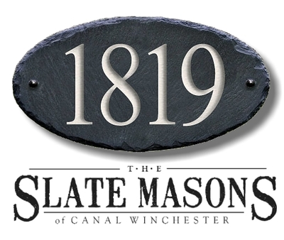 SLATE OVAL HOUSE NUMBERS / ADDRESS STONE