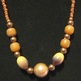 Orange Acrylic & Wood Necklace - Thumbnail 1