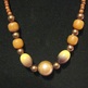 Orange Acrylic & Wood Necklace - Thumbnail 2