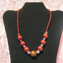 Red Acrylic & Wood Necklace