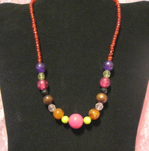 Watermelon Acrylic & Wood Necklace