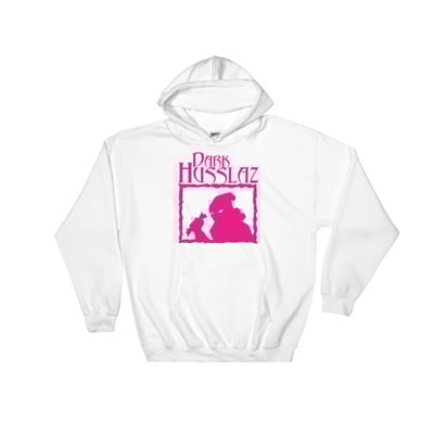 The ladies dark husslaz pink logo hooded sweatshirt