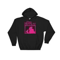 The Ladies Dark Husslaz Pink Logo Hooded Sweatshirt - Thumbnail 1