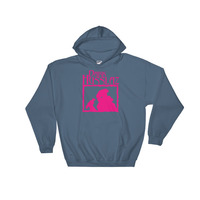 The Ladies Dark Husslaz Pink Logo Hooded Sweatshirt - Thumbnail 3