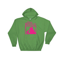 The Ladies Dark Husslaz Pink Logo Hooded Sweatshirt - Thumbnail 5