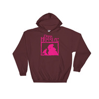 The Ladies Dark Husslaz Pink Logo Hooded Sweatshirt - Thumbnail 6