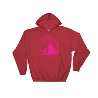 The Ladies Dark Husslaz Pink Logo Hooded Sweatshirt - Thumbnail 7