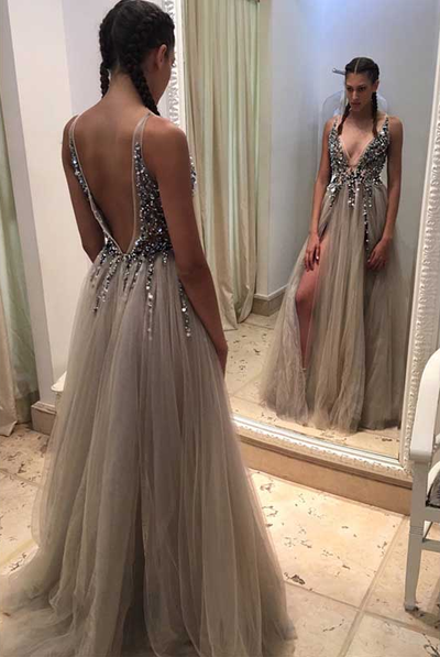 long tulle prom dresses, Sexy prom dresses, 2017 prom dress online