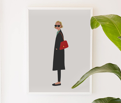 New Yorker, girly, fashion illustration, trendy, art print