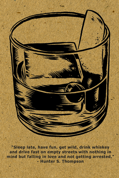whiskey postcard - hunter s thompson
