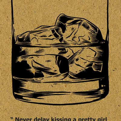Whiskey postcard - ernest hemmingway - Thumbnail 1