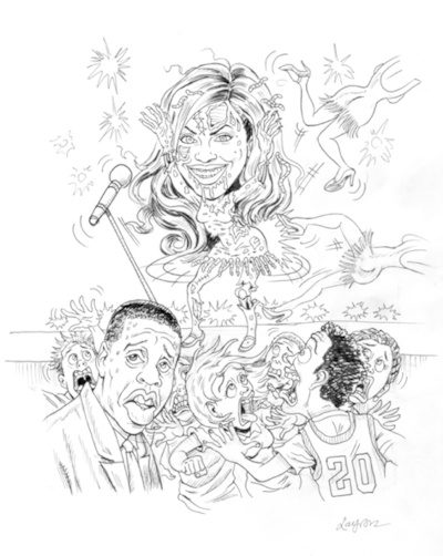 #32 Beyonslay Original Ink Art - 2007 Topps Hollywood Zombies