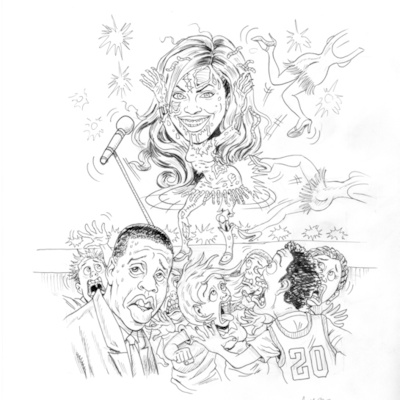 #32 beyonslay original ink art - 2007 topps hollywood zombies