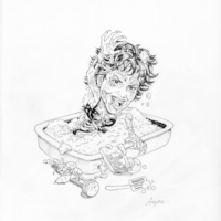 #34 Halle Buried Original Ink Art - 2007 Topps Hollywood Zombies - Thumbnail 1