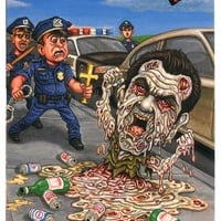 #36 Melt Gibson Original Ink Art & Rough Sketch - 2007 Topps Hollywood Zombies - Thumbnail 3