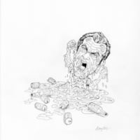 #36 Melt Gibson Original Ink Art & Rough Sketch - 2007 Topps Hollywood Zombies - Thumbnail 1