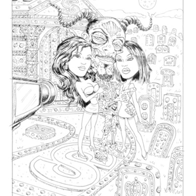 #38 snoop digg original ink art (a) - 2007 topps hollywood zombies