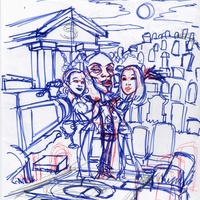 #38 Snoop Digg Original Ink & Thumbnail Art (B) - 2007 Topps Hollywood Zombies - Thumbnail 1