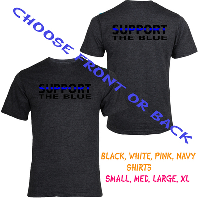 Support blue lives matter t-shirts custom made summer time tee blue lives