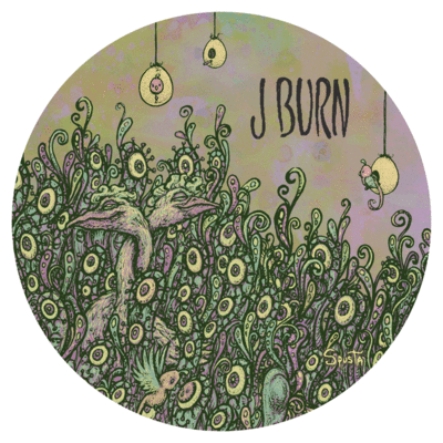 4" circle - spusta birds sticker  