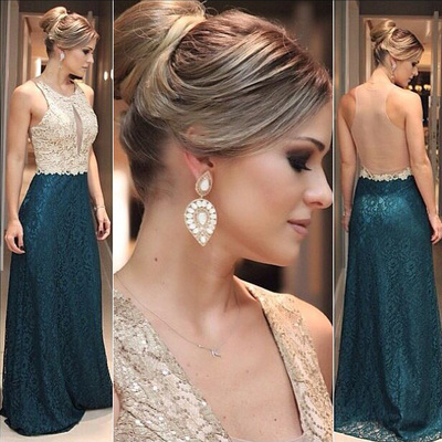 Lace Prom Dresses , Two toned Beaded Evening Dresses, See-through Prom Dresses,sexy prom dress,2017 prom dress