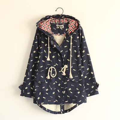 Harajuku fashion cute cat small fish coat - Thumbnail 5