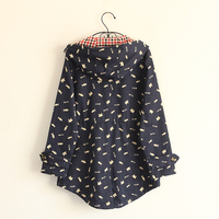 Harajuku fashion cute cat small fish coat - Thumbnail 1