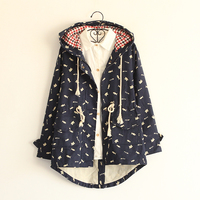 Harajuku fashion cute cat small fish coat - Thumbnail 2