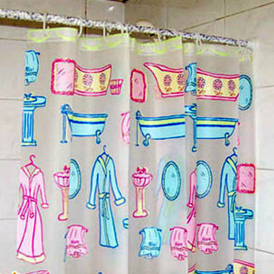 Cute colorful adorable bathrobe bathtub design shower curtain set 180 x 180 cm