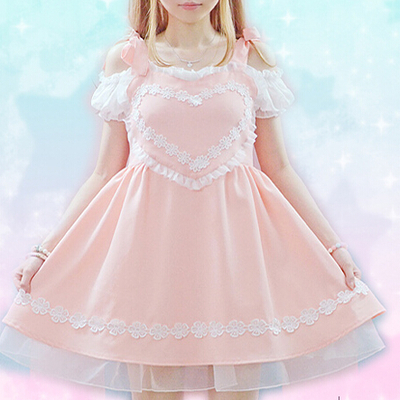 Harajuku fashion  heart-shaped harness dress - Thumbnail 5
