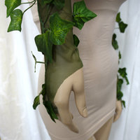 Poison Ivy Fingerless Mesh Gloves Dance Costume Rave Bra Halloween Burlesque Show Girl - Thumbnail 3