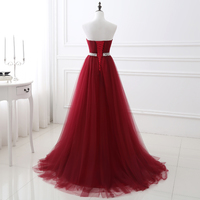 Burgundy sweetheart prom dress, long prom dress,burgundy evening dresses,2017 prom dress - Thumbnail 1