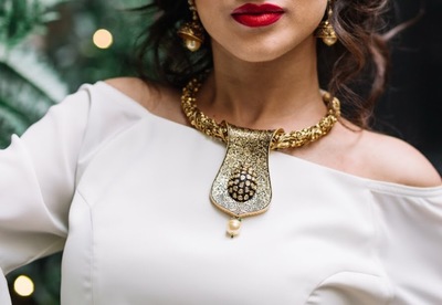 Aaya statement necklace and earrings 