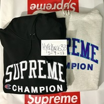 Supreme champion hooded sweatshirt // XL // BLACK