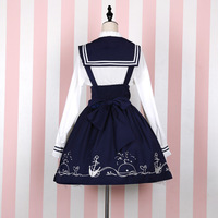 Harajuku Navy wind girl actress sea high waist dress - Thumbnail 2