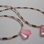 Pink Drop Bead Necklace and Bracelet  - Thumbnail 2