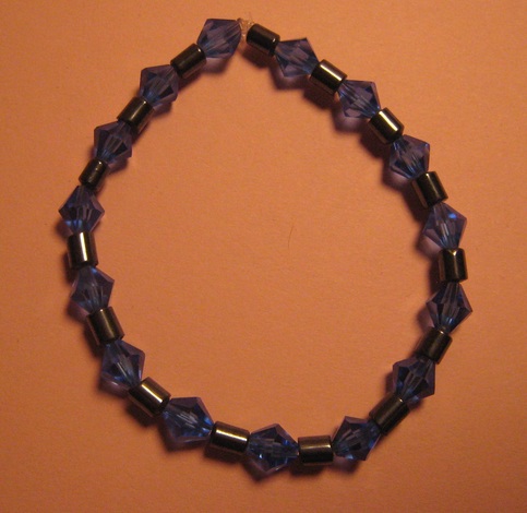 Blue Glass & Hemalyke Bracelet