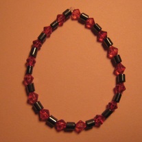 Red Glass & Hemalyke Bracelet